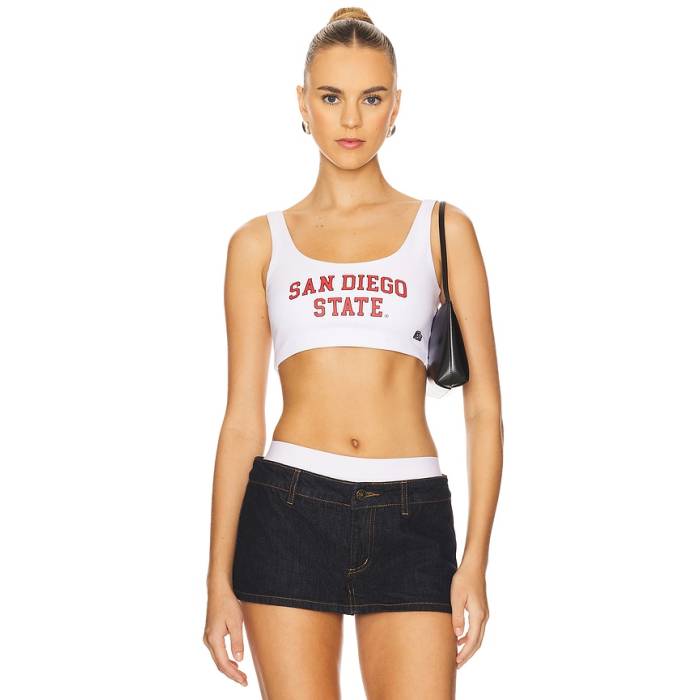 Hype And Vice 【 San Diego State Crop Tank Top Women White 】 State 滑るゲーム盤 Crop クロップ 貯蔵タンクいの一番 レディース 白いこと 白いこと レディースファッション-タンクトップ-トップス