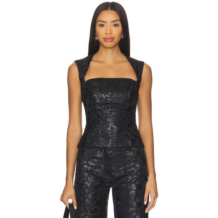 アマンダアプリチャード Amanda Uprichard 【 X Revolve Breanna Top Women Black 】 レディース 黒いこと 黒いこと