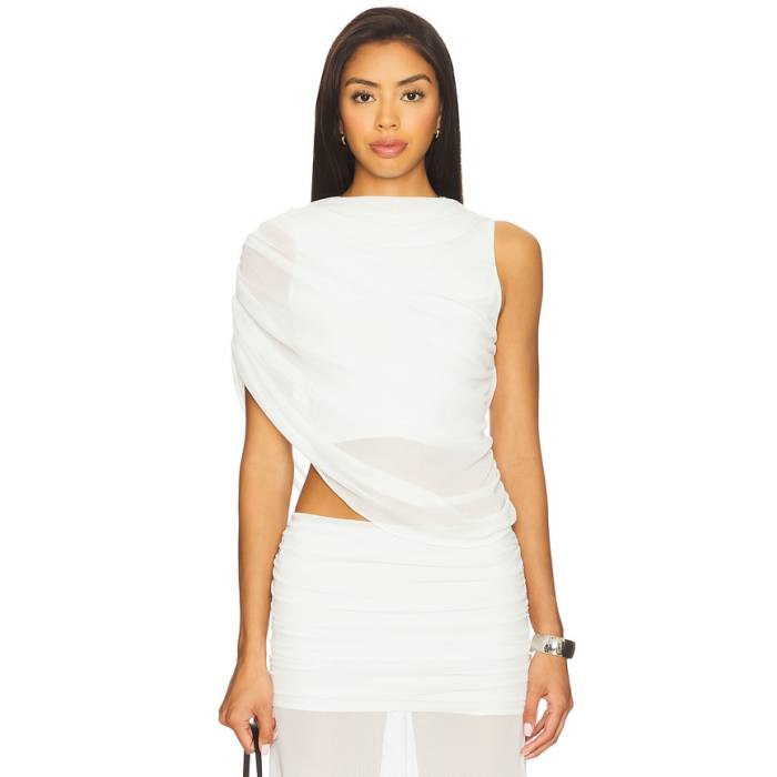 アマンダアプリチャード Amanda Uprichard 【 X Revolve Leo Top Women Ivory 】 レディース 象牙色