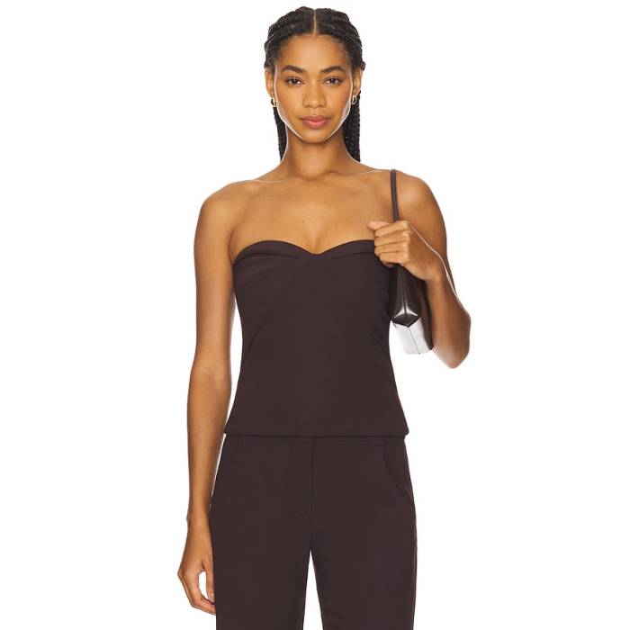 アマンダアプリチャード Amanda Uprichard 【 X Revolve Soho Top Women Cocoa 】 レディース