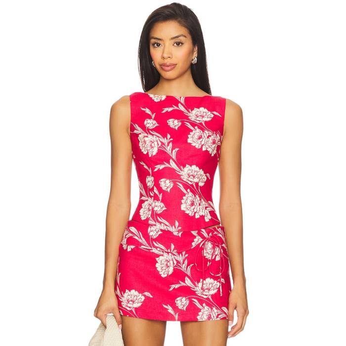 アマンダアプリチャード Amanda Uprichard 【 X Revolve Ines Top Women Alba Rose 】 レディース Rose ローズ｜スニケス