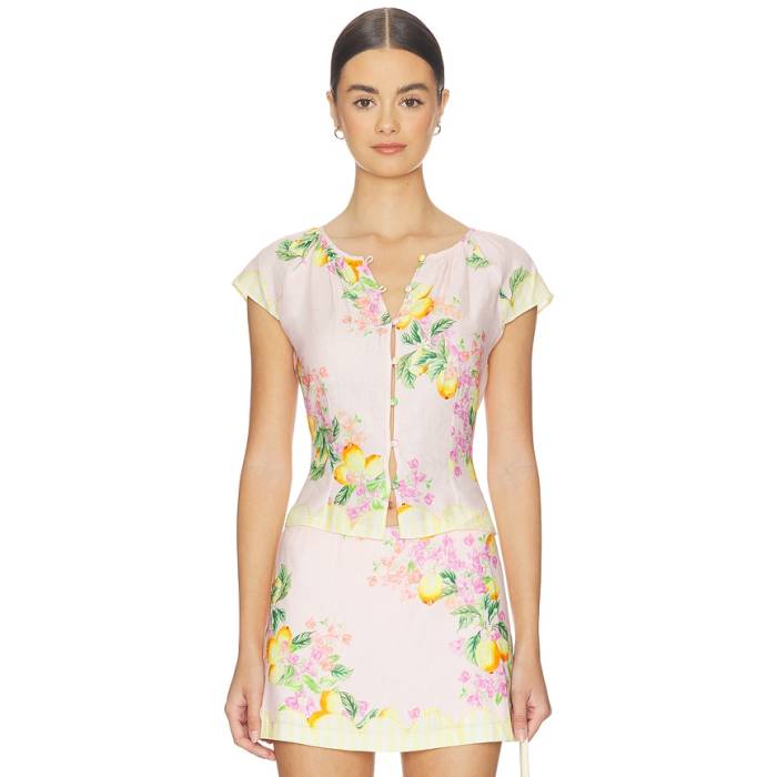 アマンダアプリチャード Amanda Uprichard 【 Pinto Top In Women Limoncello Print 】 レディース