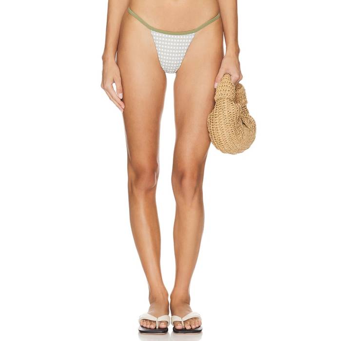 フェイスフルザブランド Faithfull The Brand 【 Manon Bikini Bottom Women Oliander Floral \u0026Amp; White Khaki 】 ズボン ボトムス レディース 白いこと 白いこと カーキ