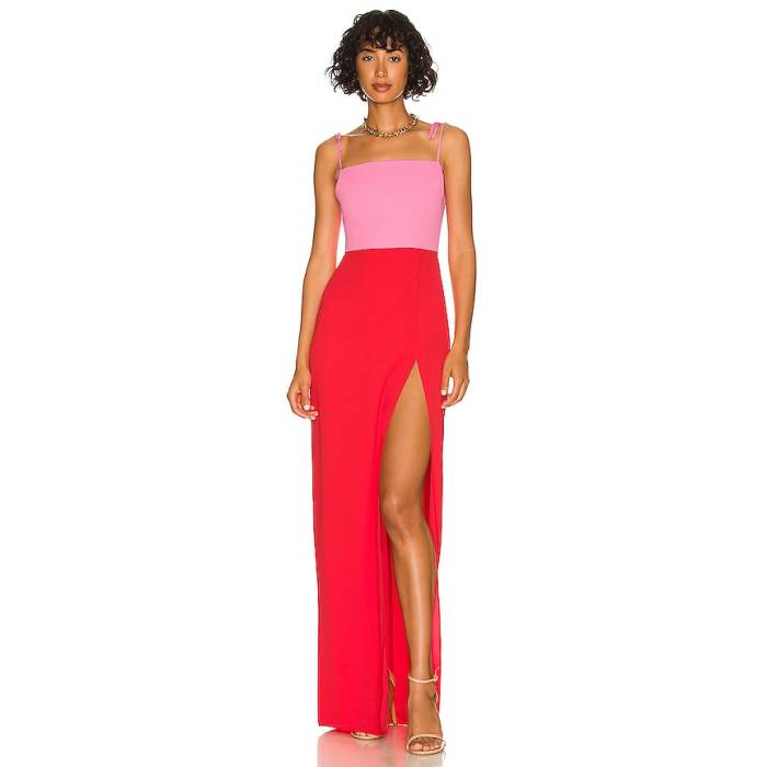 アマンダアプリチャード Amanda Uprichard 【 X Revolve Avani Gown Women Shocking Pink \u0026Amp; Crimson 】 レディース pink サクラ色 クリムゾン