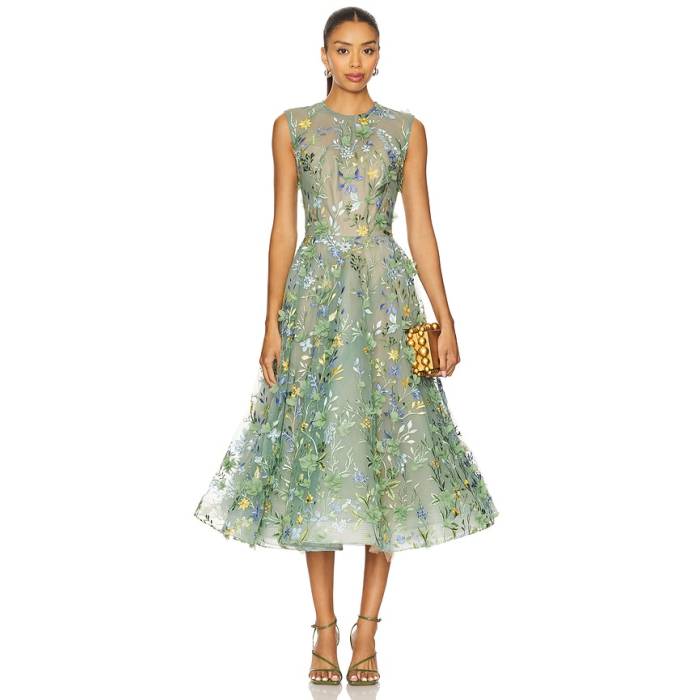 Bronx And Banco 【 Saba Floral Midi Dress Women Green Multi 】 御召しもの レディース green 緑・緑であること