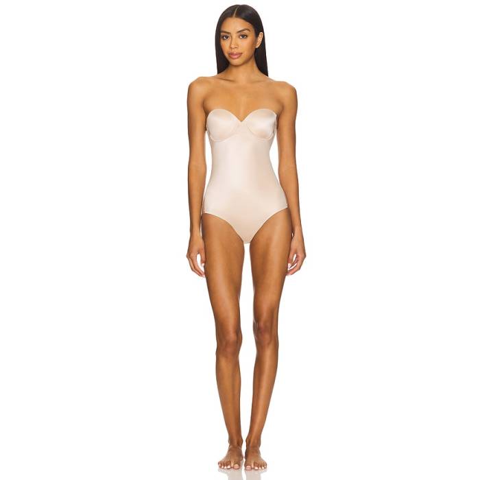 渡り間クス Spanx 【 Sculpt Suit Your Fancy Strapless Bodysuit Women Champagne Beige 】 背広 上半身背広 レディース ベージュ