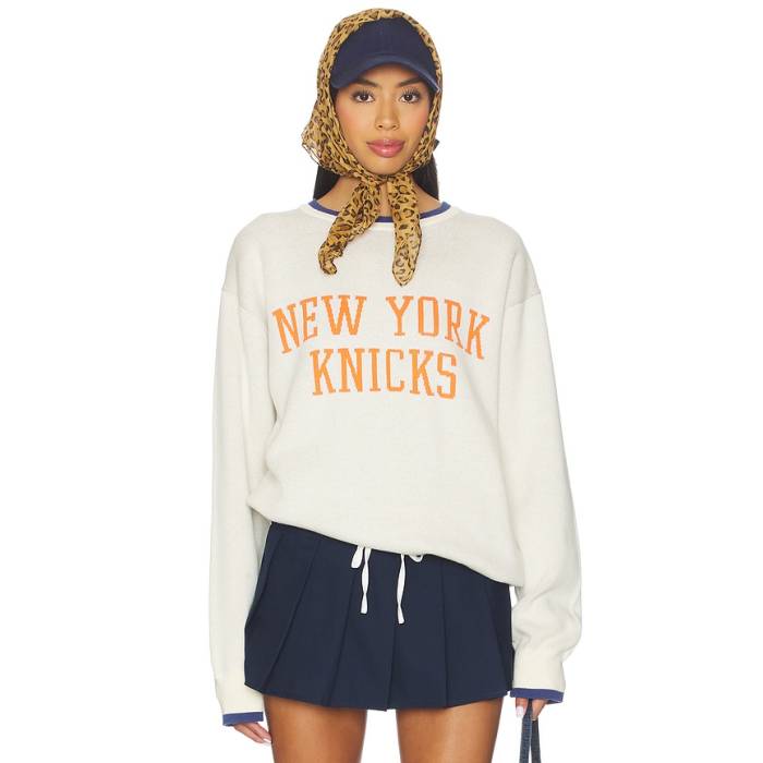 Terez 【 X Revolve Knicks Crew Pullover Women White 】 ニックス 労働者の一団 レディース 白いこと 白いこと