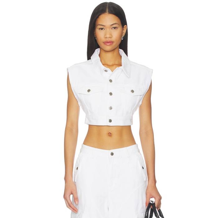 スビ Ksubi 【 Trucker Vest Women White 】 トラッカー より良い レディース 白いこと 白いこと