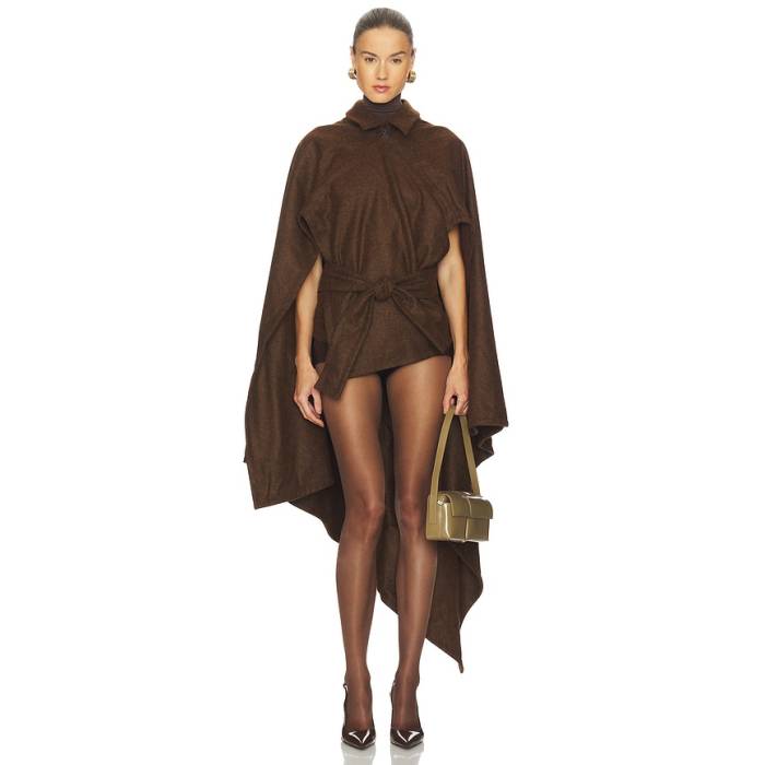 Aya Muse 【 Rhea Cape Coat Women Dark Chocolate 】 レディース｜スニケス