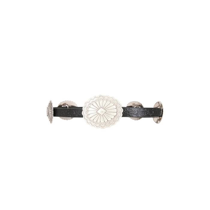 The Great 【 The Tooled Leather Concho Belt X Stetson Collab Women Black With Silver 】 なめし革 三尺帯 レディース 黒いこと 黒いこと Silver しろがね色・しろがね色