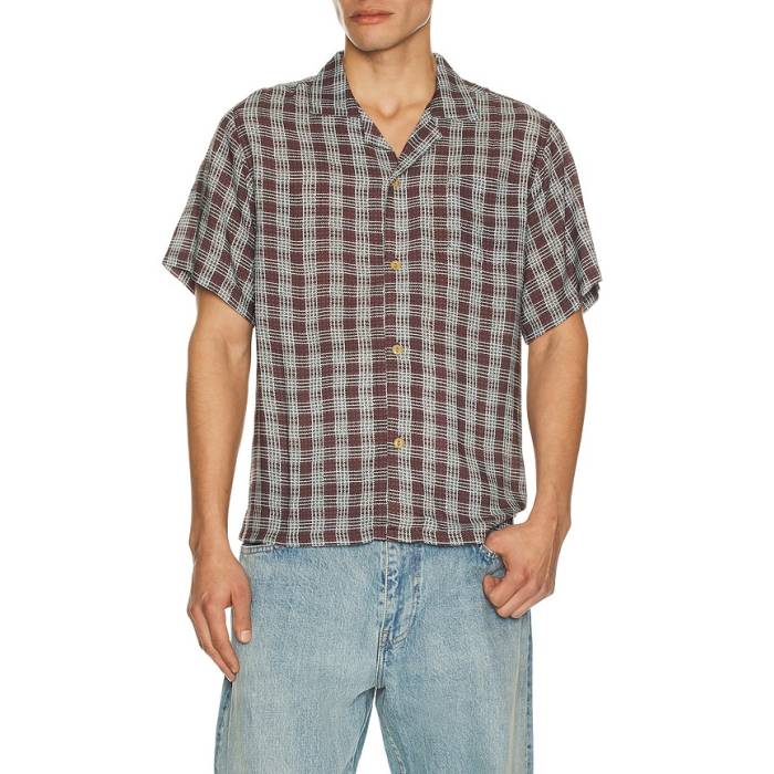 Bather 【 Printed Camp Shirt Men Amethyst 】 メンズ|スニケス