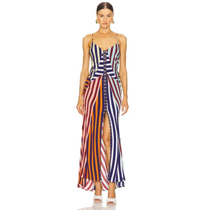 Muma World 【 Compass Dress Women Stripe 】 御召しもの レディース Stripe 縞模様