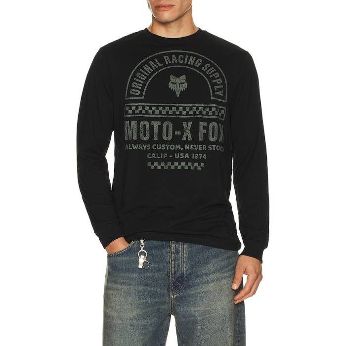 Fox Racing 【 Finish Line Long Sleeve Tee Men Black 】 Sleeve スリーブ Tシャツ メンズ 黒色 ブラック｜スニケス