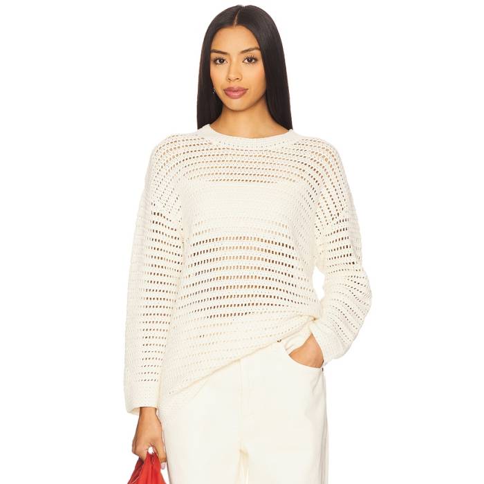 Leset 【 Lucy Oversized Crew Pullover Women Creme 】 労働者の一団 レディース