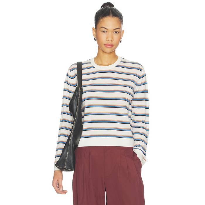 Leset 【 James Stripe Classic Crew Women Parch, Choco \u0026Amp; Leset Blue Stripe 】 ウィリアム・ジェームズ Stripe 縞模様 古典派音楽 労働者の一団 レディース 青碧 青碧 Stripe 縞模様