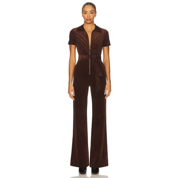 アリスアンドオリビア Alice + Olivia 【 Gorgeous Wide Leg Jumpsuit Women Dark Chocolate 】 飛び降りる背広 レディース