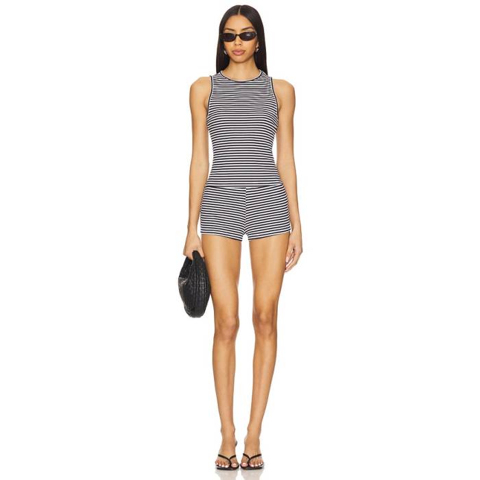Superdown 【 Serafina Short Set Women Navy Stripe 】 レディース 紺色 米国海軍 Stripe 縞模様