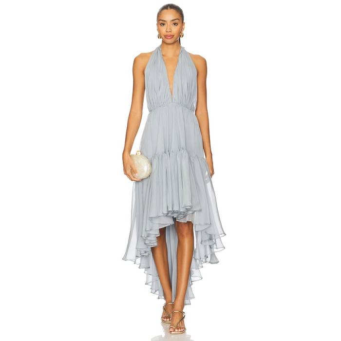 バルドット Bardot 【 X Revolve Leona High Low Ruffle Dress Women Cornflower 】 ハイ ドレス レディース｜スニケス