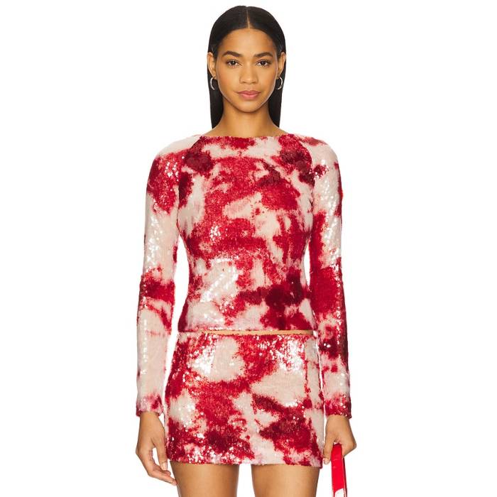 Kim Shui 【 Sequin Top Women Red 】 レディース Red 赤・赤いこと