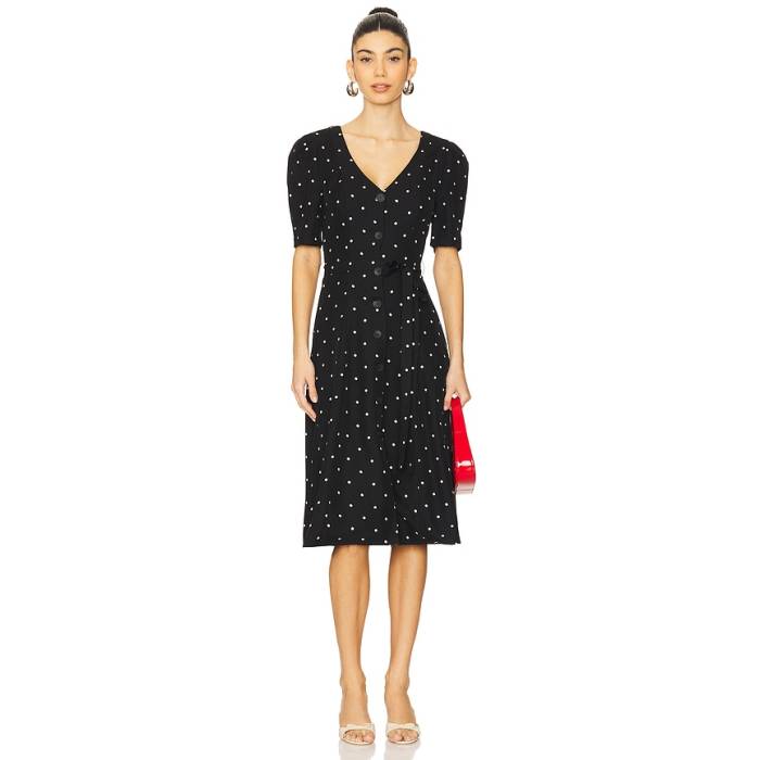 Lpa 【 Bambina Dress Women Black And Cream Dot 】 ドレス レディース 黒色 ブラック クリーム