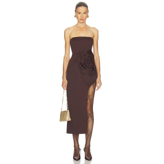 Delfi 【 Joyce Dress Women Chocolate 】 お召しもの レディース レディースファッション-ドレス