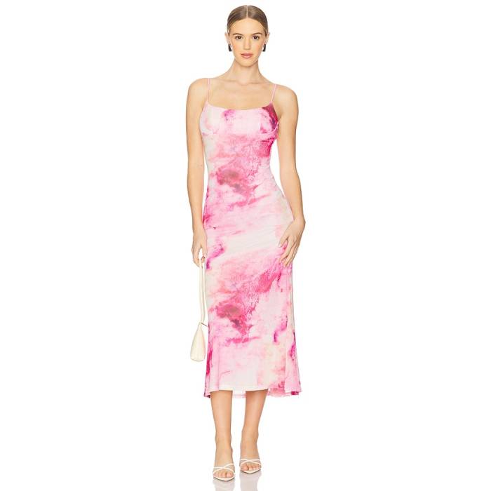 バル点点 Bardot 【 Adoni Midi Dress Women Pink Tie Dye 】 お召しもの レディース pink サクラ色 タイ