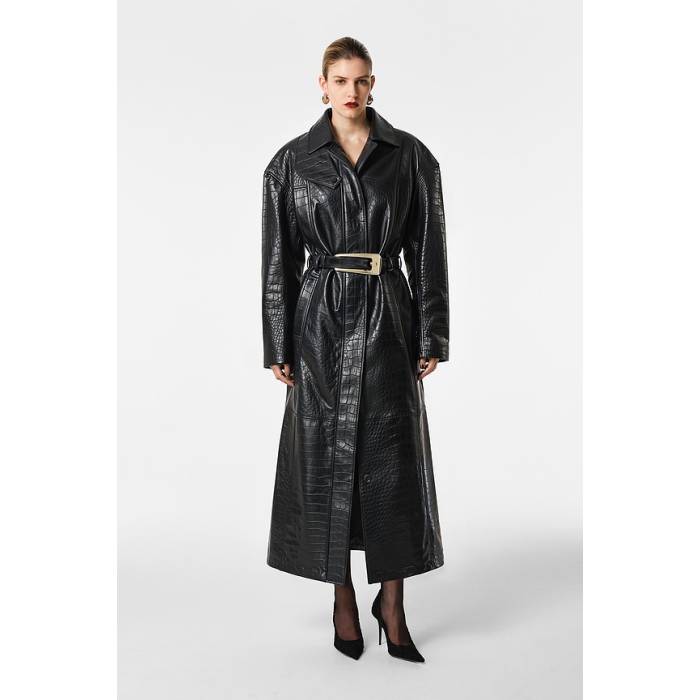 Revolve Los Angeles 【 Nikita Leather Coat Women Black 】 なめし革 レディース 黒いこと 黒いこと
