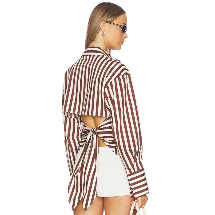 Simonmiller 【 Loch Poplin Button Up Women Choco Brown \u0026Amp; Cream 】 レディース 赤銅色 赤銅色 皮膚軟化剤