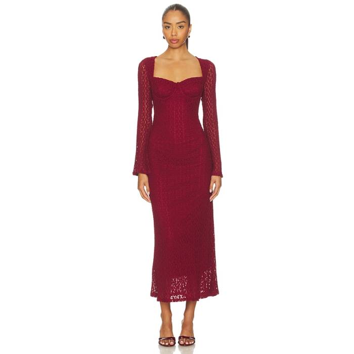 Astr The Label 【 Tamia Dress Women Wine 】 お召しもの レディース