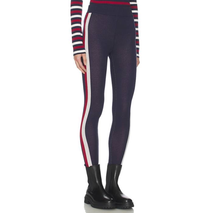 ショウミーユアムームー Show Me Your Mumu 【 Cozy Leggings Women Navy Race Stripe Knit 】 レギンス・タイツ レディース 紺色 米国海軍 Stripe 縞模様 編み物