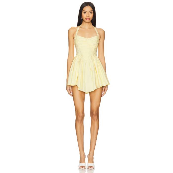 Nbd 【 Sara Mini Dress Women Pale Yellow 】 ドレス レディース yellow 黄色・イエロー｜スニケス