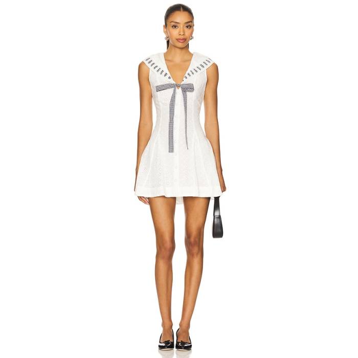 For Love \u0026 Lemons 【 Rosie Ribbon Mini Dress Women White 】 お召しもの レディース 白いこと 白いこと
