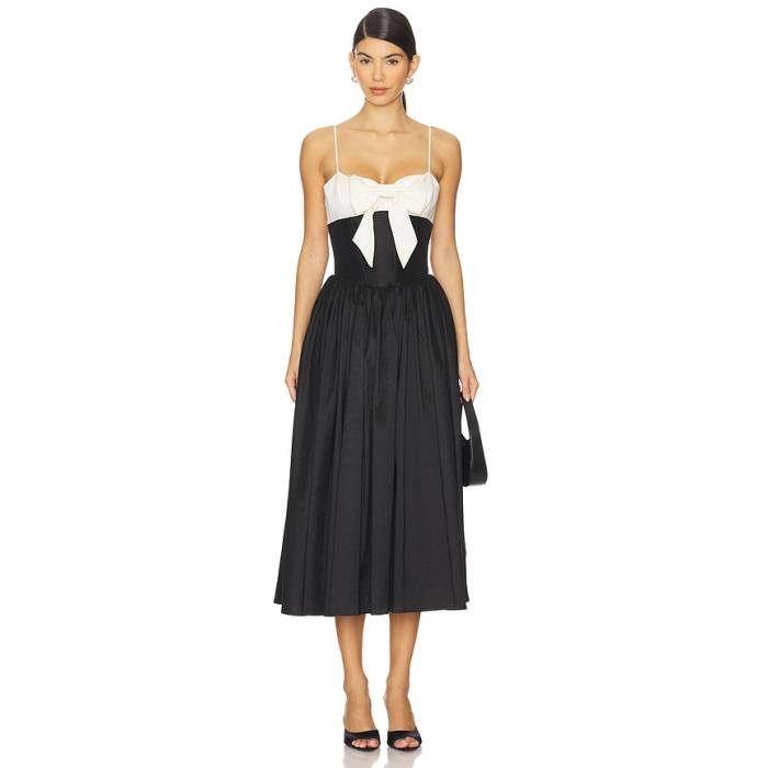 For Love \u0026 Lemons 【 Emalie Midi Dress Women Black 】 お召しもの レディース 黒いこと 黒いこと