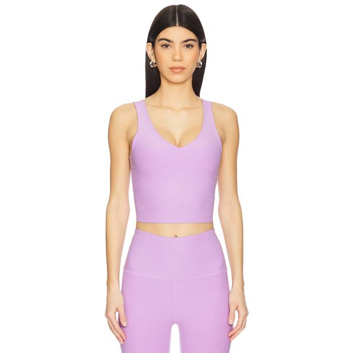 ビヨンドヨガ Beyond Yoga 【 Spacedye Good Day Cropped Tank Women Lilac Petal Heather 】 貯蔵タンクいの一番 レディース heather ギョリュウモドキ