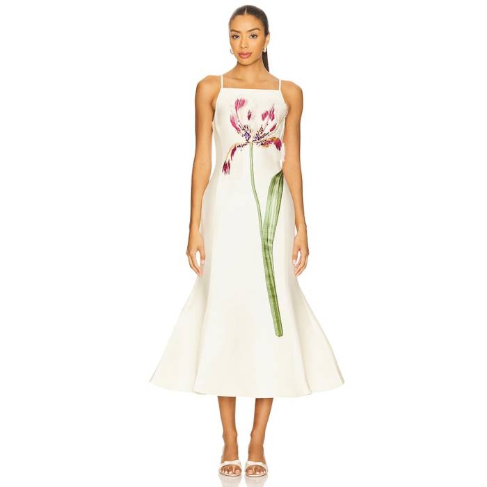 Leo Lin 【 Regina Midi Dress Women Snow 】 御召しもの レディース