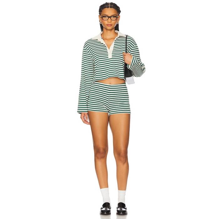 All The Ways 【 Palmer Short Set Women Green Stripe 】 レディース green 緑・緑であること Stripe 縞模様