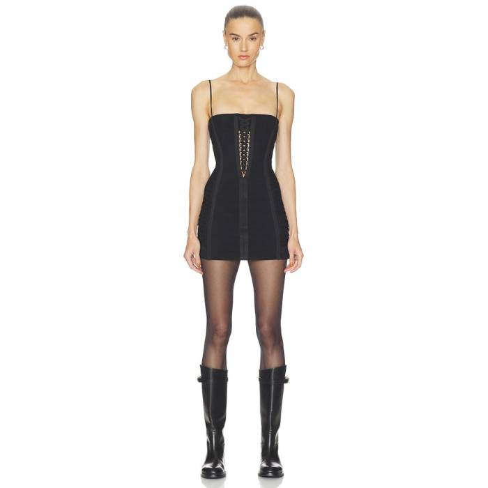 Haelo 【 Layered Lace Up Corset Dress Women Black 】 お召しもの レディース 黒いこと 黒いこと