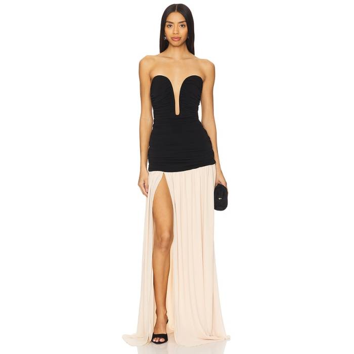 Lovers And Friends 【 Ari Gown Women Black \u0026Amp; Ivory 】 レディース 黒いこと 黒いこと 象牙色