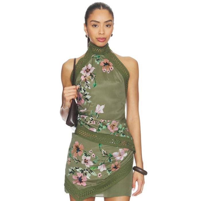 Bec + Bridge 【 Camelia Racer Top Women Olive Gardenia Floral 】 レディース olive オリーブ