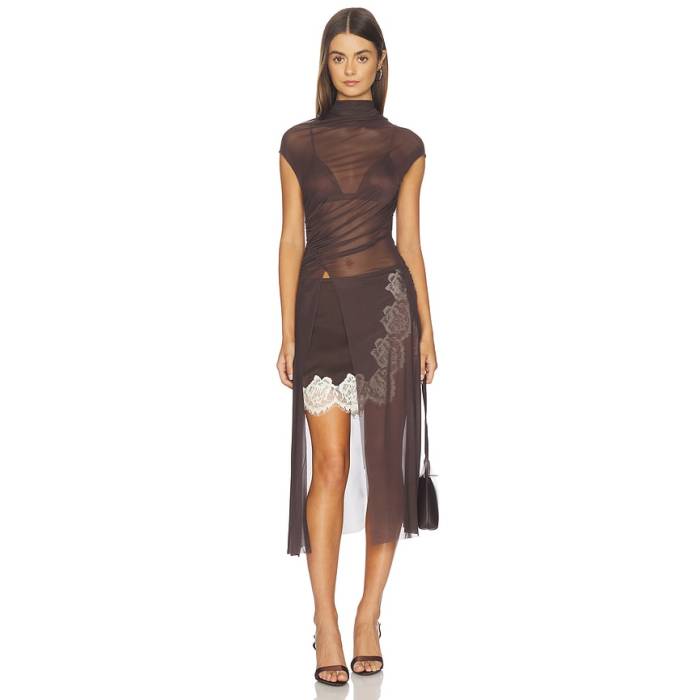 Bec + Bridge 【 Eva Split Tunic Top Women Dark Chocolate 】 レディース
