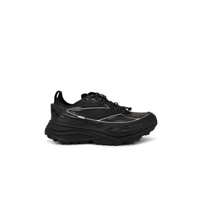 Hoka 【 U Stinson One7 Sneaker Men Black \u0026Amp; Silver 】 靴 スニーカー メンズ 黒いこと 黒いこと Silver しろがね色・しろがね色