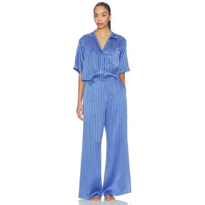Lunya 【 Washable Silk High Rise Pajama Set Women Coastal Stripe 】 ご機嫌 ライズ レディース Stripe 縞模様
