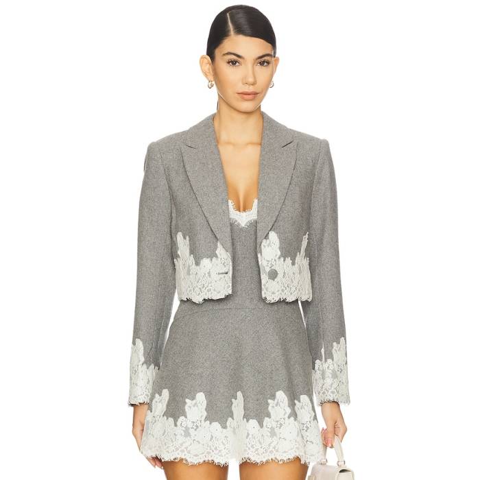 Loveshackfancy 【 Icarus Jacket Women Grey Melange 】 Jacket ジャケット レディース 灰色 グレー｜スニケス