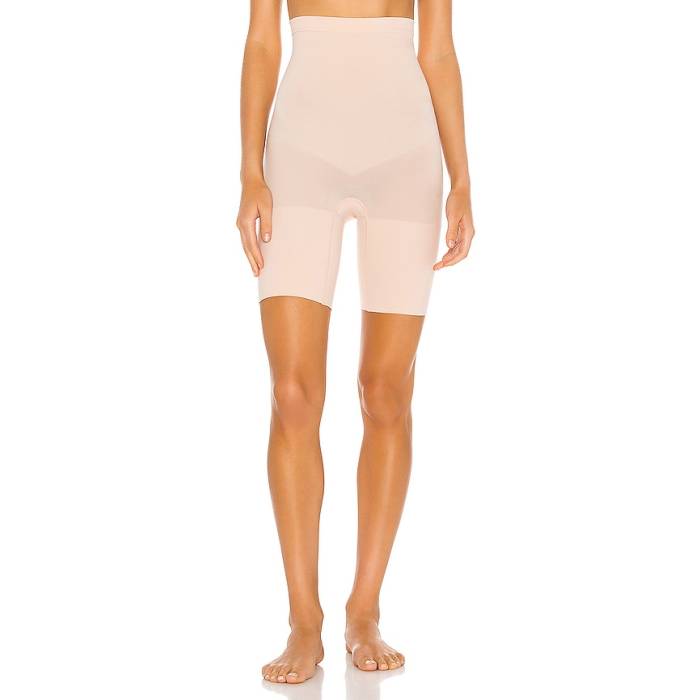 渡り間クス Spanx 【 Sculptu2122 Seamless Power High-Waisted Mid-Thigh Short Women Soft Nude 】 Power 力強さ レディース