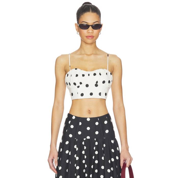 Nicholas 【 Yulia Top Women Ivory / Black Polka Dot 】 レディース 象牙色 黒いこと 黒いこと