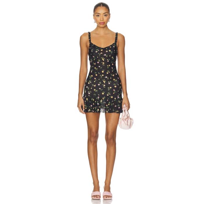 Indah 【 Camilla Mini Dress With Ruffles Women Bebe Black 】 ドレス レディース 黒色 ブラック|スニケス