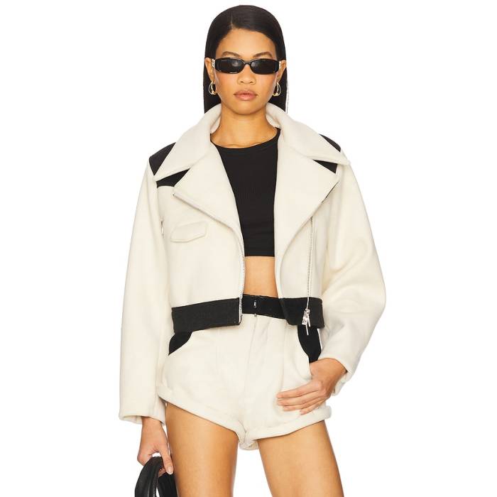 Understated Leather 【 X Revolve Love Story Jacket Women Black &Amp; Cream 】 Jacket ジャケット レディース 黒色 ブラック クリーム｜スニケス