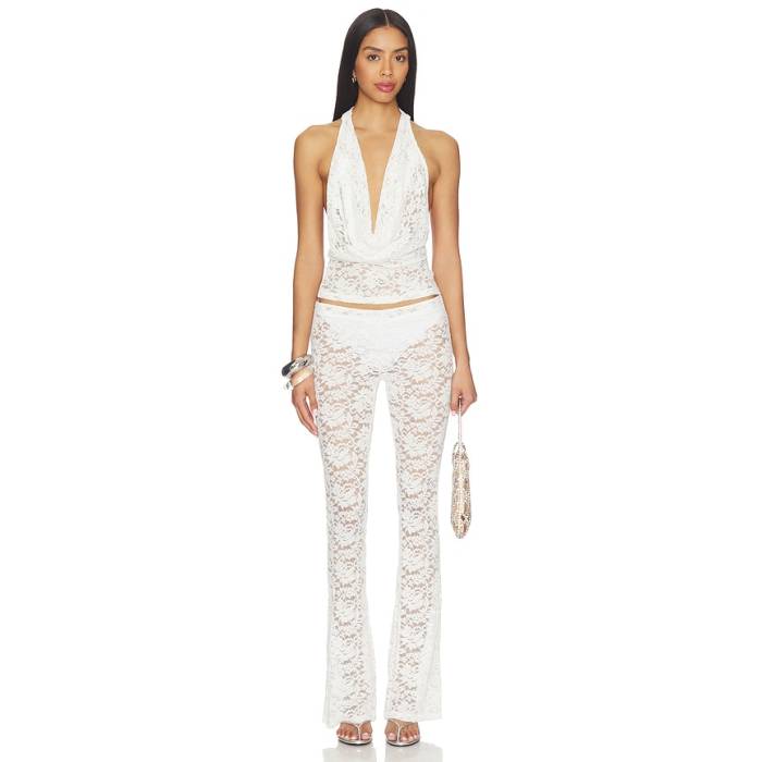 Superdown 【 Tania Pant Set Women Ivory 】 ズボン下 レディース 象牙色