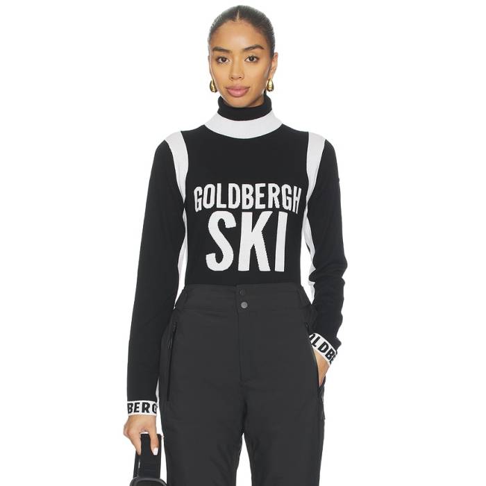 Goldbergh 【 Noemi Long Sleeve Knit Sweater Women Black 】 Sleeve 衣袂 編み物 調教師 レディース 黒いこと 黒いこと