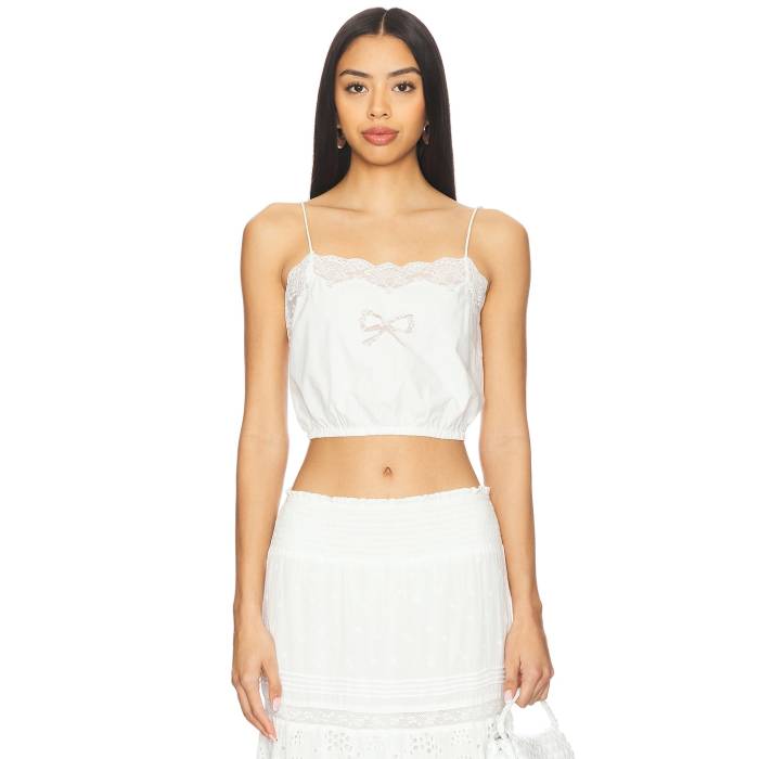 Loveshackfancy 【 Aliaya Top Women Optic White 】 レディース 白いこと 白いこと